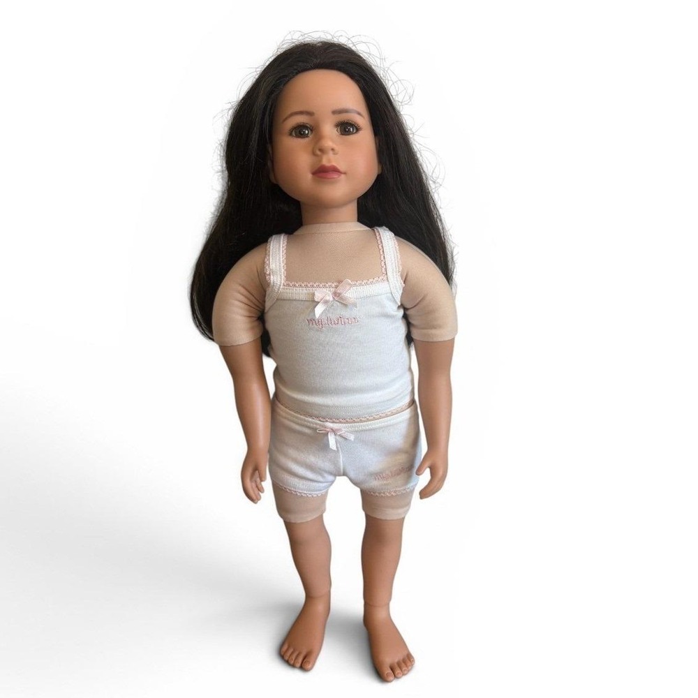 My Twinn 23" Vintage 1997 Poseable Doll Brunette Brown Eyes Underwear +Sweater